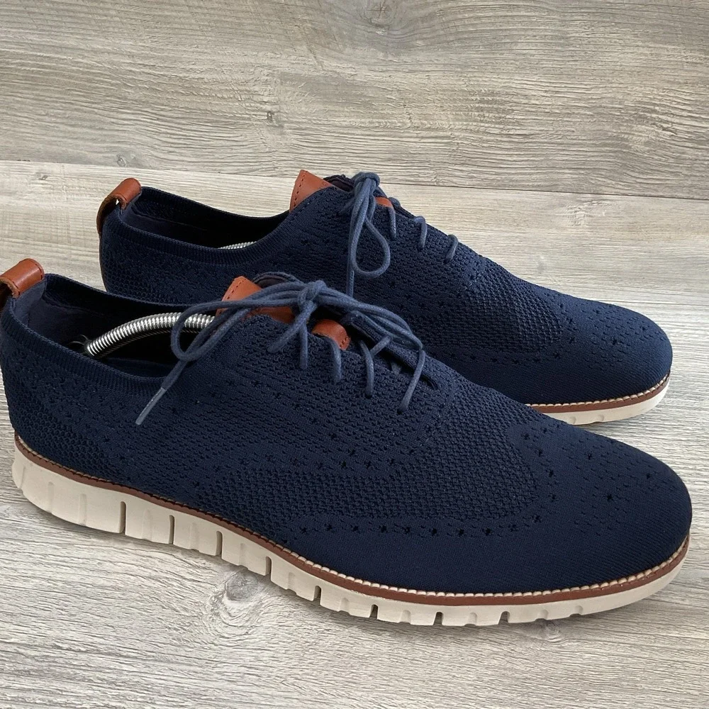 Cole Haan Zerogrand Stitchlite Men's Size 13 M Blue Dress Shoes Knit C24947